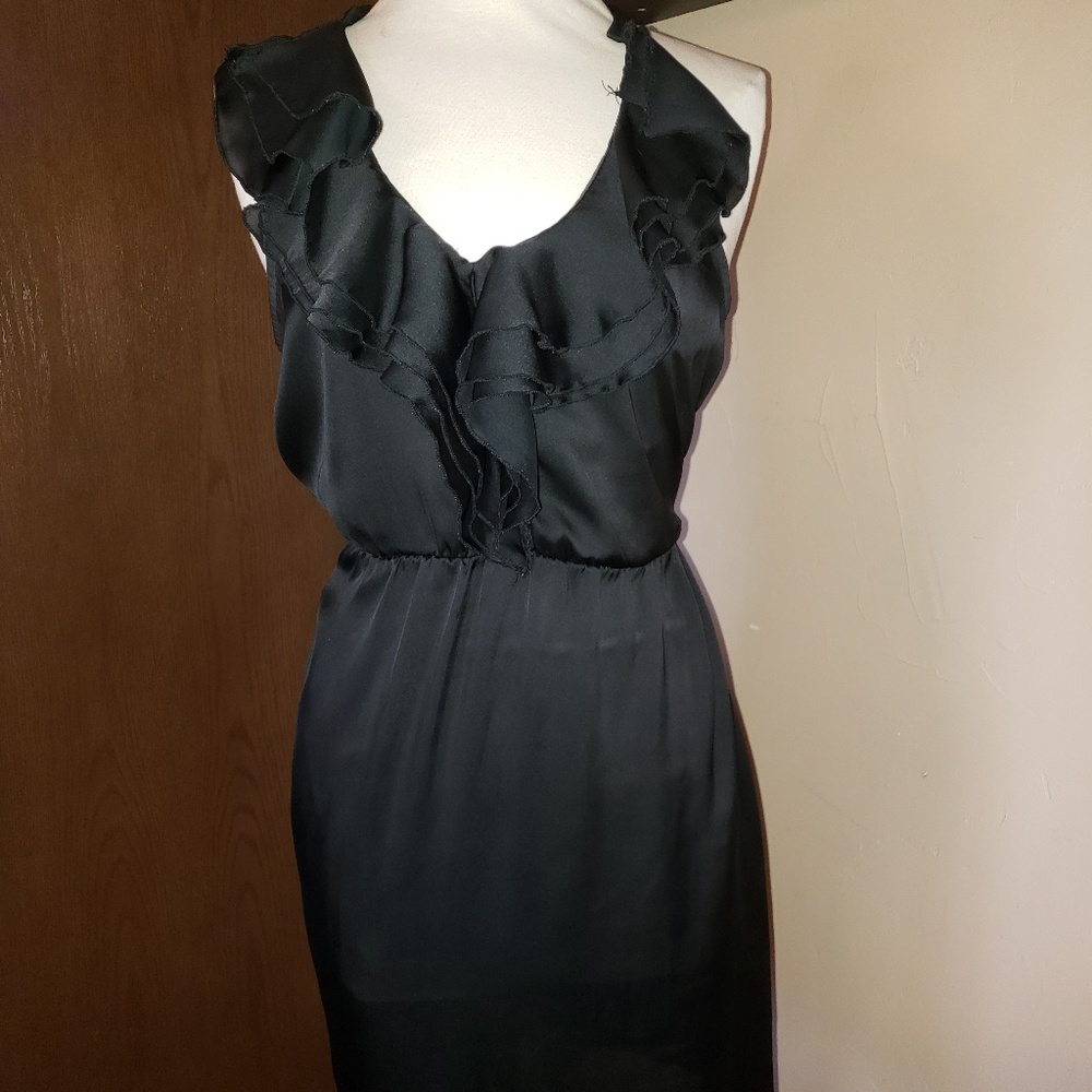 Satin ruffled top dress